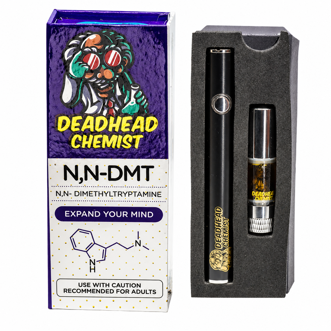 Black Deadhead Chemist vape pen battery with single-button design